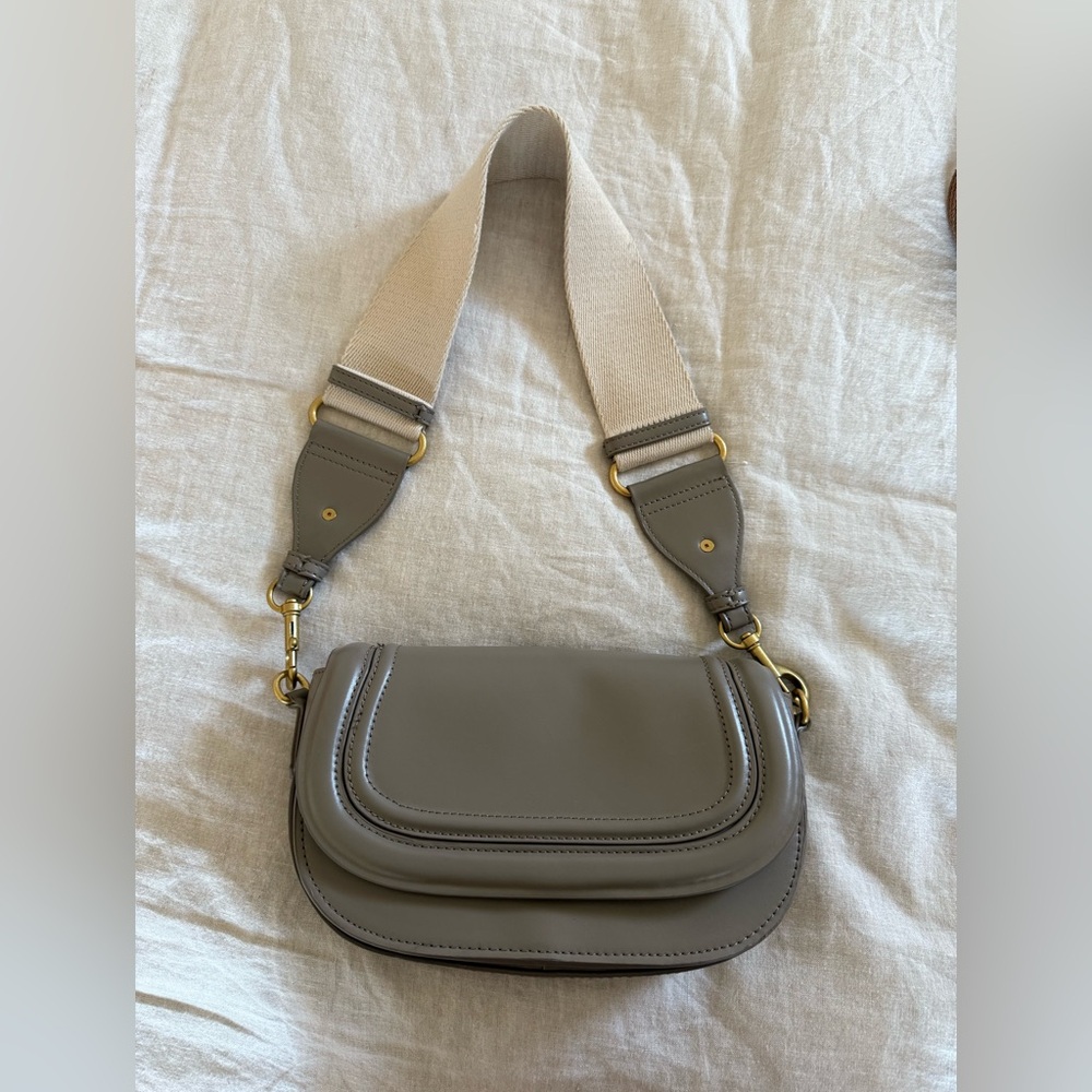 Zara Taupe Crossbody Bag with Beige Strap
